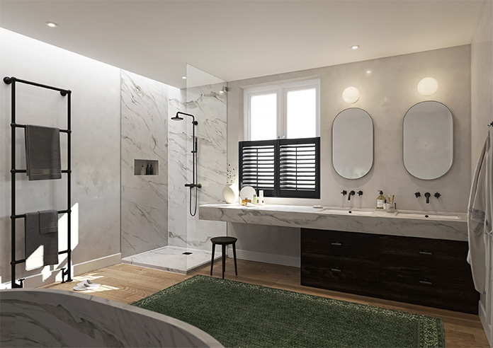 Kensington, Onyx Black - Cafe Style Plantation Shutter - Image 7